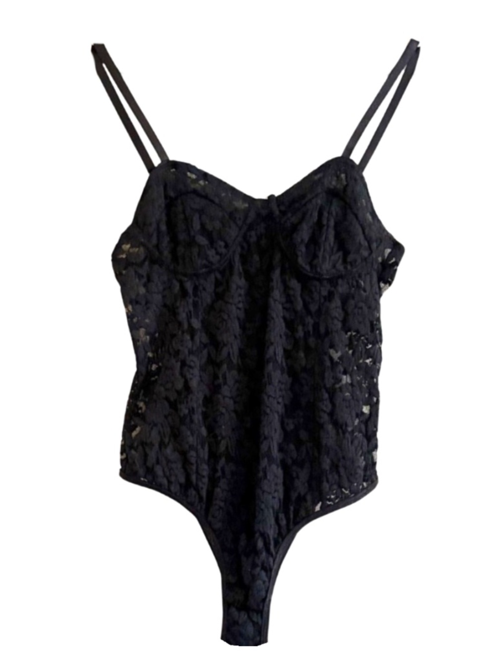 Black Lace Bodysuit Contouring Smoothing Panel Insert – Size Small EUC